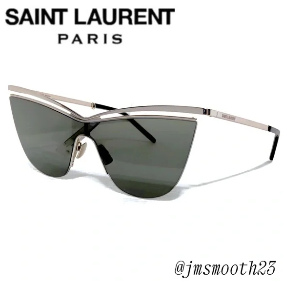 ⬇️SALE‼️🆕 SAINT LAURENT CAT-EYE SILVER & GRAY SUNGLASSES